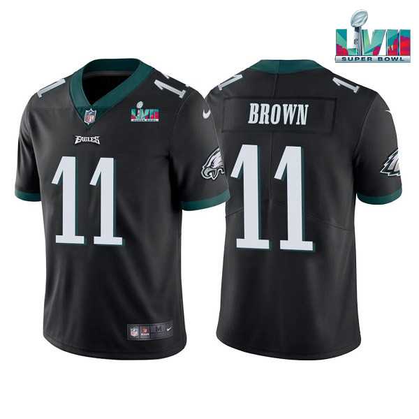 Men & Women & Youth Philadelphia Eagles #11 A.J. Brown Black Super Bowl LVII Patch Vapor Untouchable Limited Stitched Jersey->philadelphia eagles->NFL Jersey